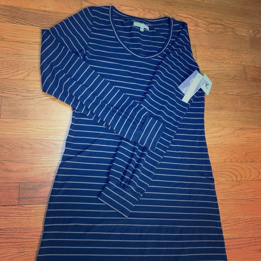 NWT Known Supply organic, long sleeved dress, Navy
